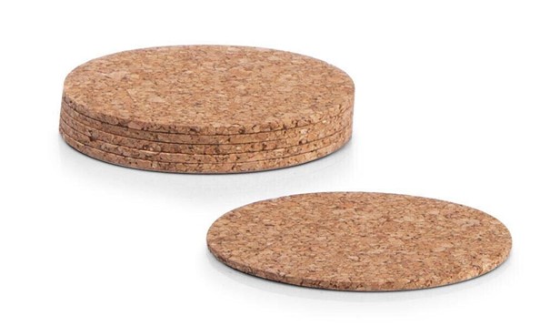 Kork-Untersetzer-Set Natur Holz/Kork