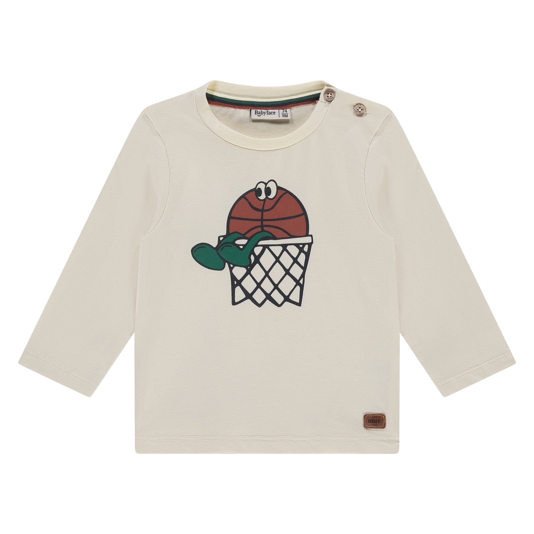 Camicia a maniche lunghe babyface beige cotone elastan