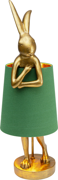 Lampada da tavolo Animal oro verde poliresina acciaio lino