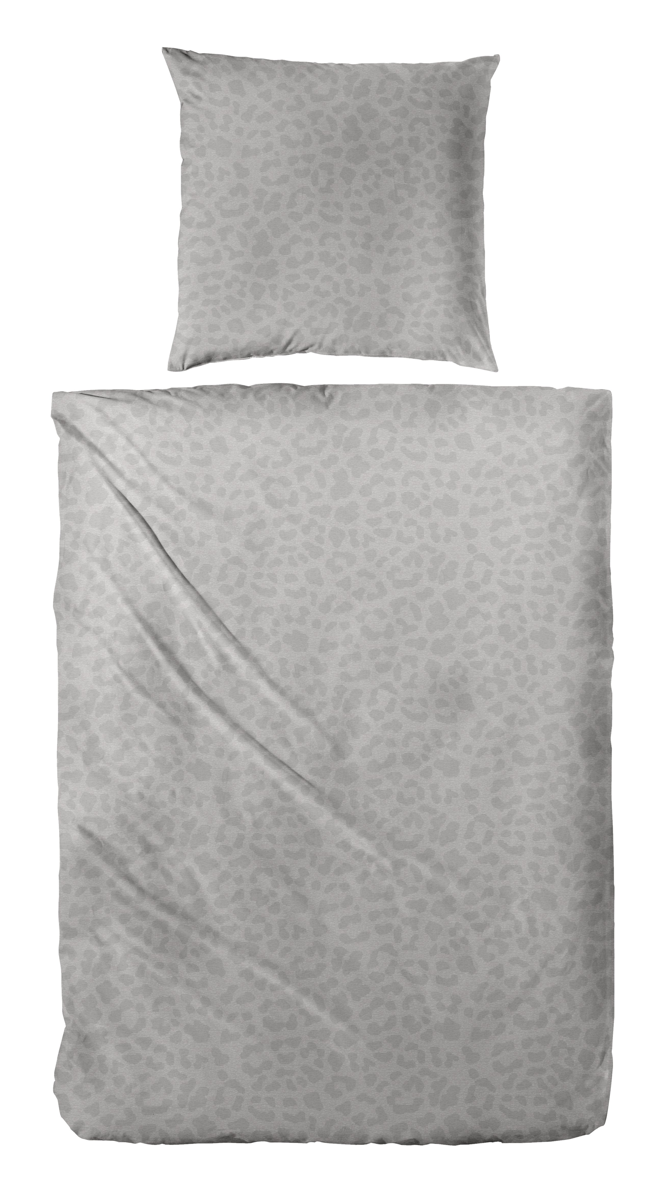 Biber- Bettwäsche grau Baumwolle