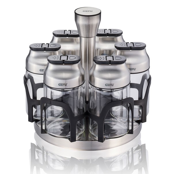 Gewürzkarussell Kippo 7-tlg.  Glas/Edelstahl