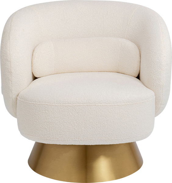 Drehsessel Orion gold weiß Edelstahl Polyester