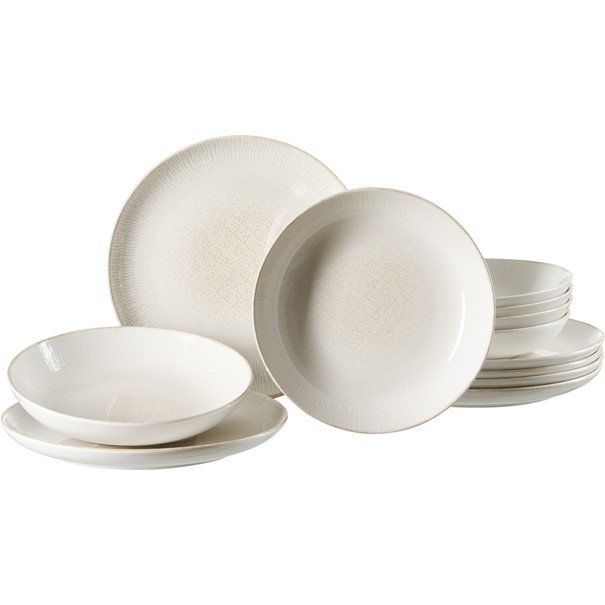 Cara Tafelservice-Geschirr-Set Steinzeug creme
