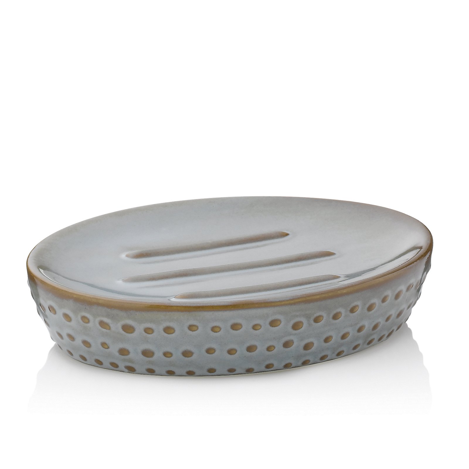 Seifenschale Dots graubraun Keramik