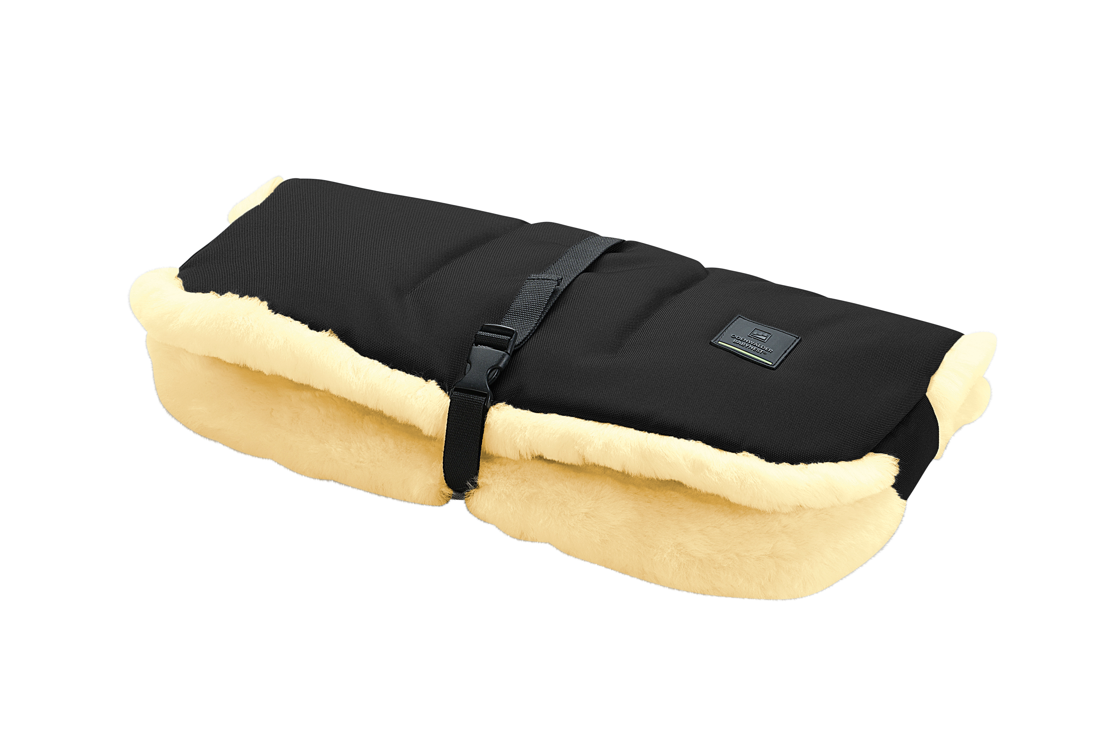 Muffolo long Lammfell black Stoff