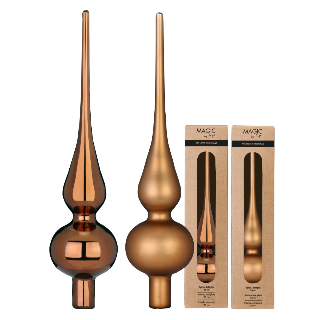 Christbaumspitze Elegant Lounge braun Glas sortiert