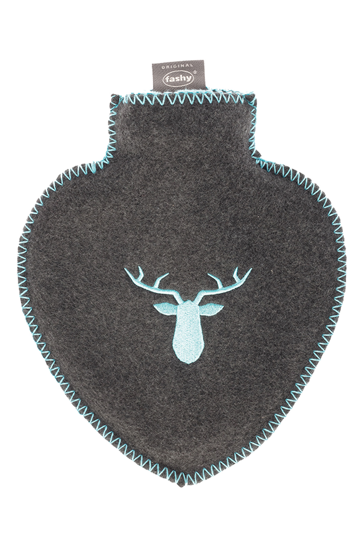 Wärmflasche Herz mit Bezug Fashy grau Polyester