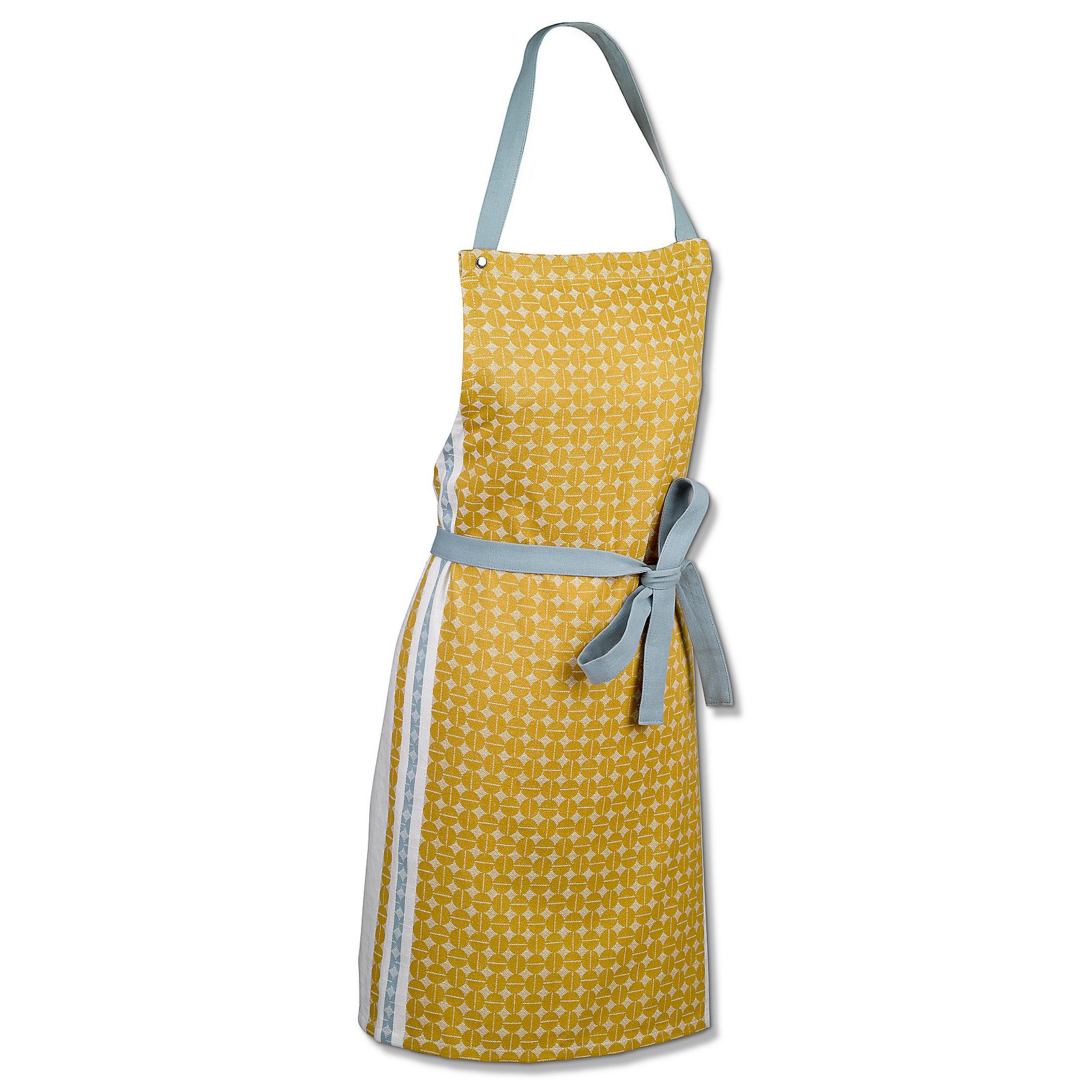 Schürze Svea currygelb|frostblau 100% Baumwolle