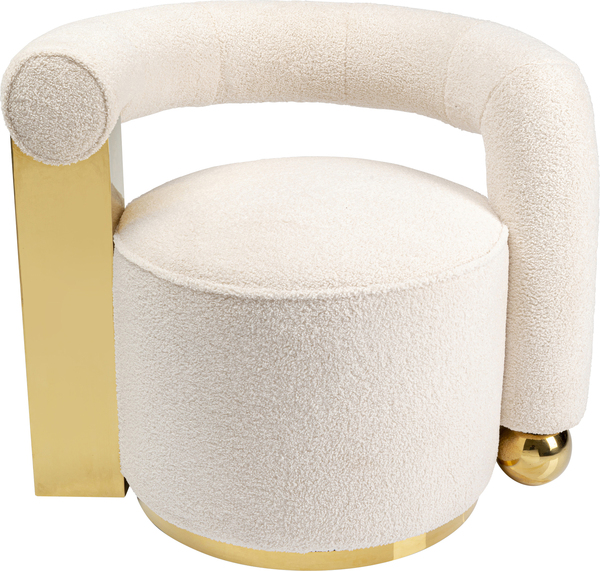 Cocktailsessel Amuse beige gold Polyester Stahl