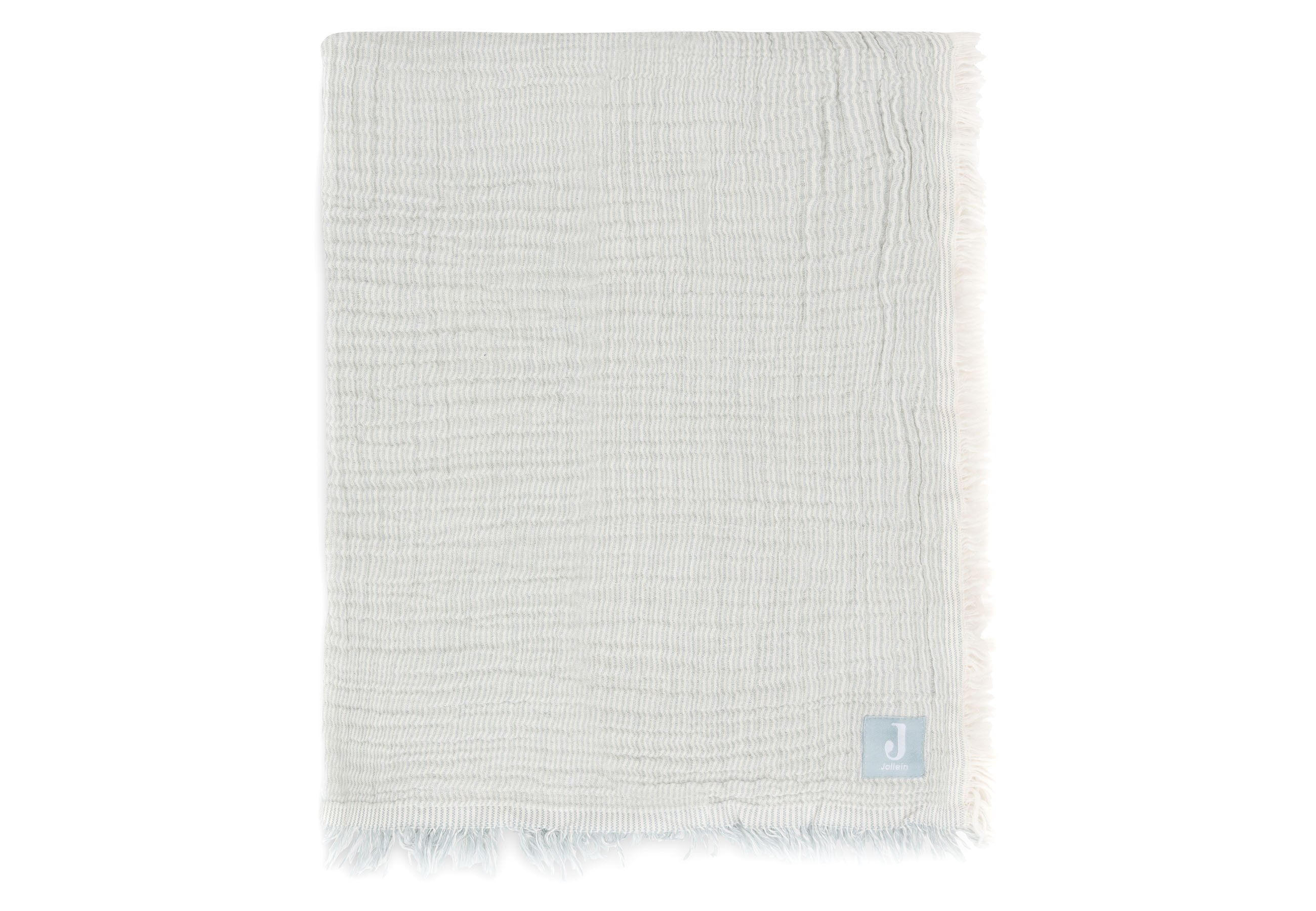 Decke Fringe Stripe grün Baumwolle