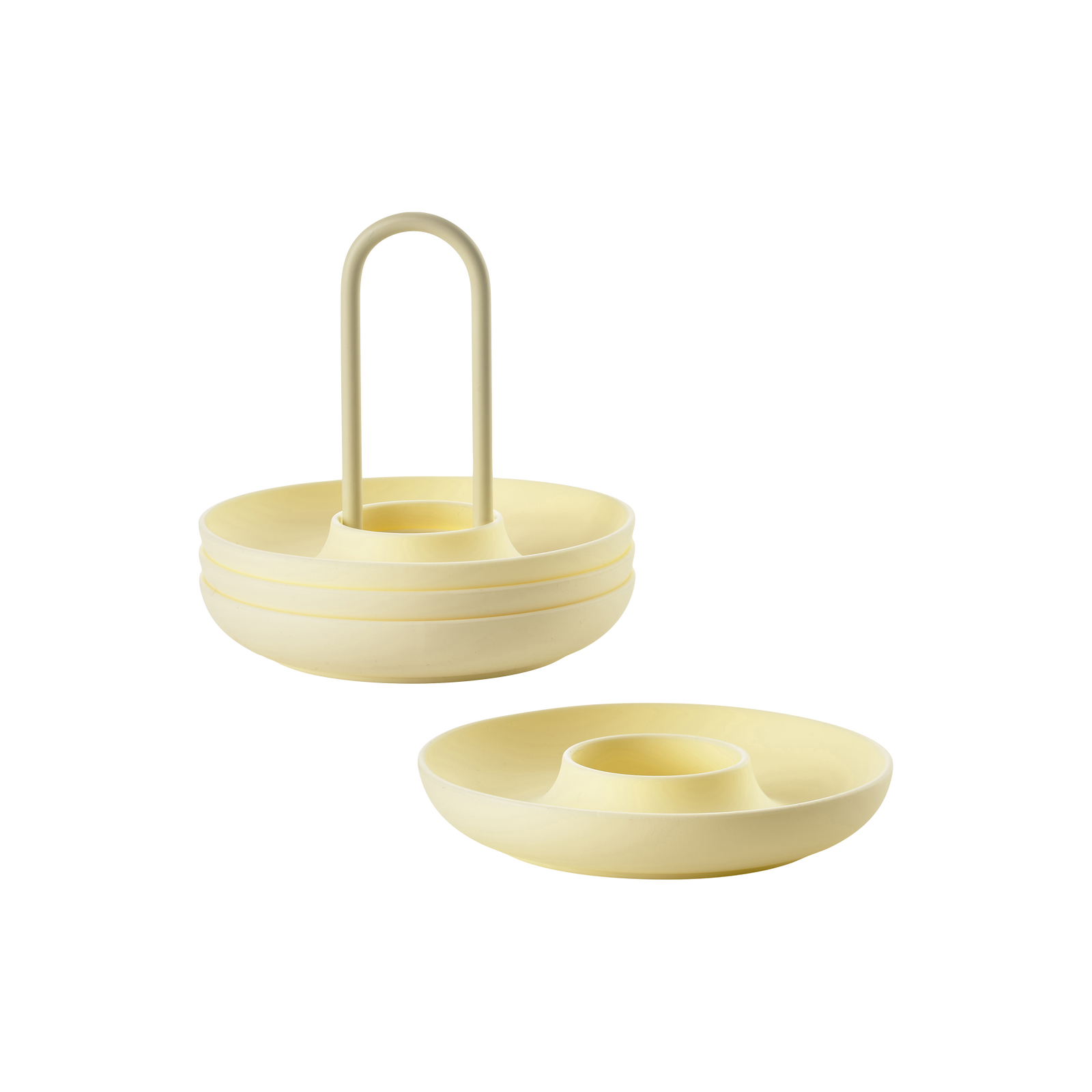 Coppetta per uova singole in silicone giallo/metallo