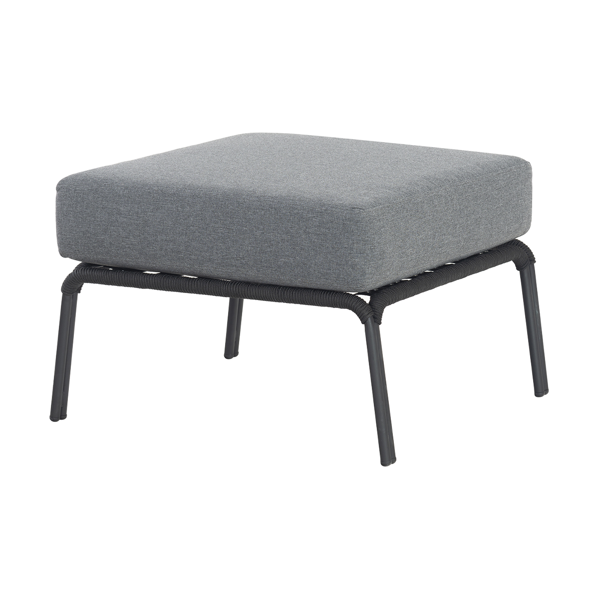 Outdoor Hocker Lion grau schwarz Stahl Olefin
