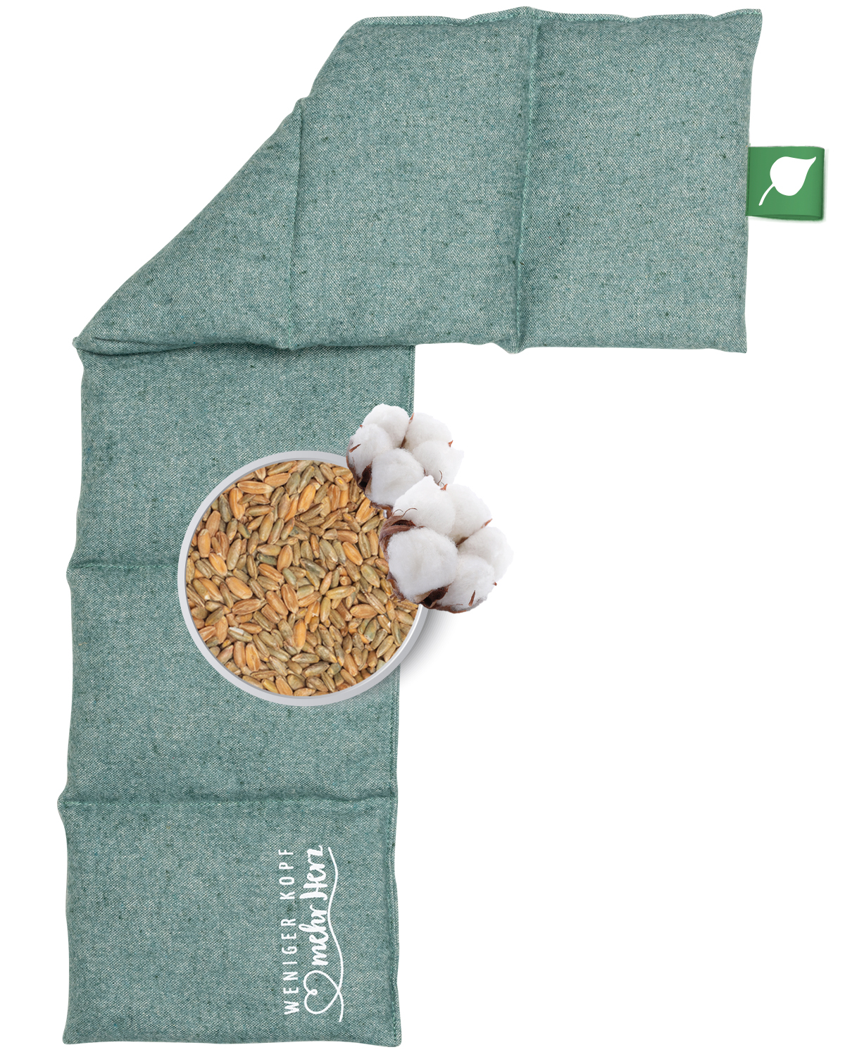 Cuscinetto termico in cotone verde cereale flanellato