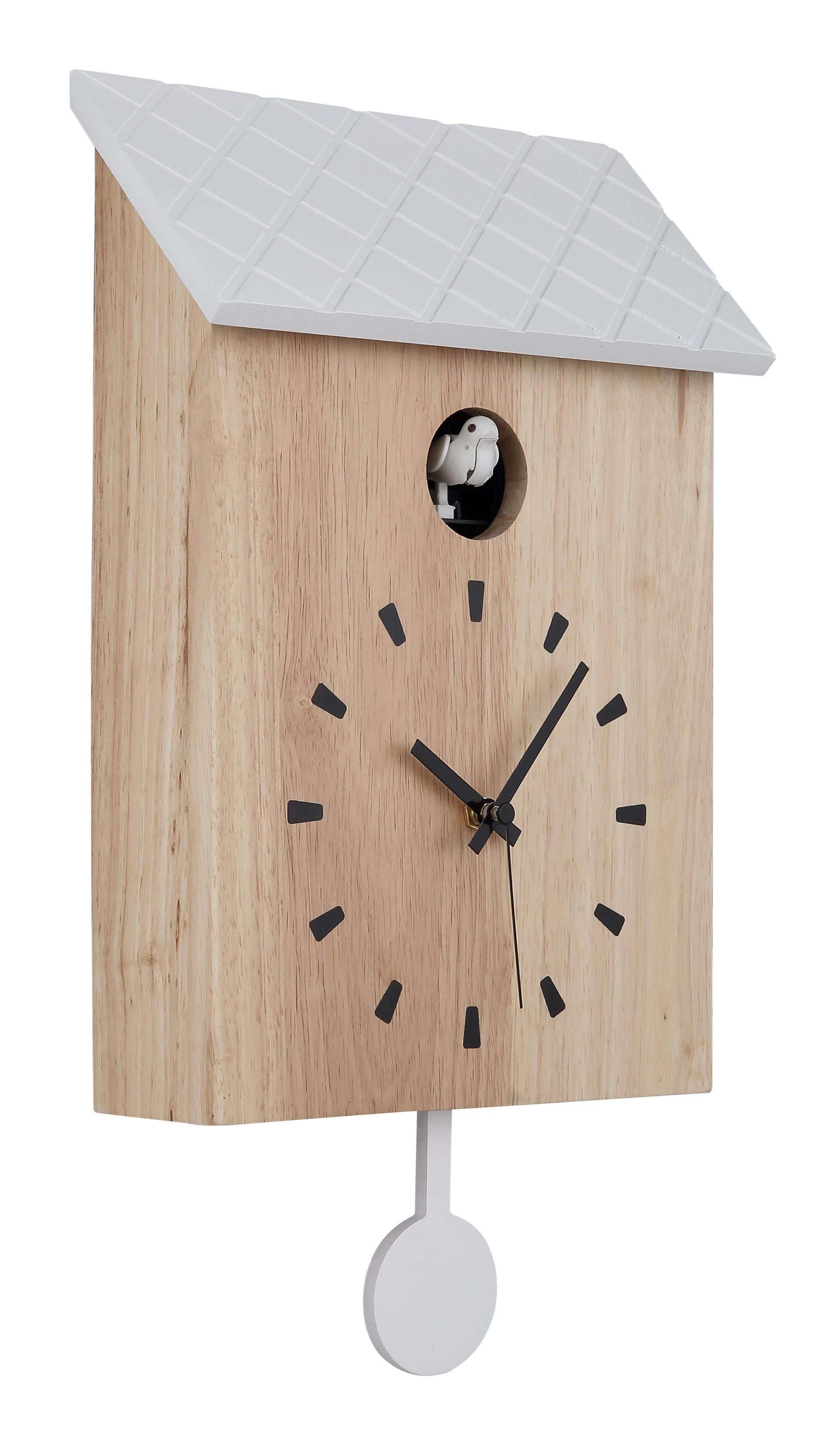 Wanduhr Clocky braun weiß Holz