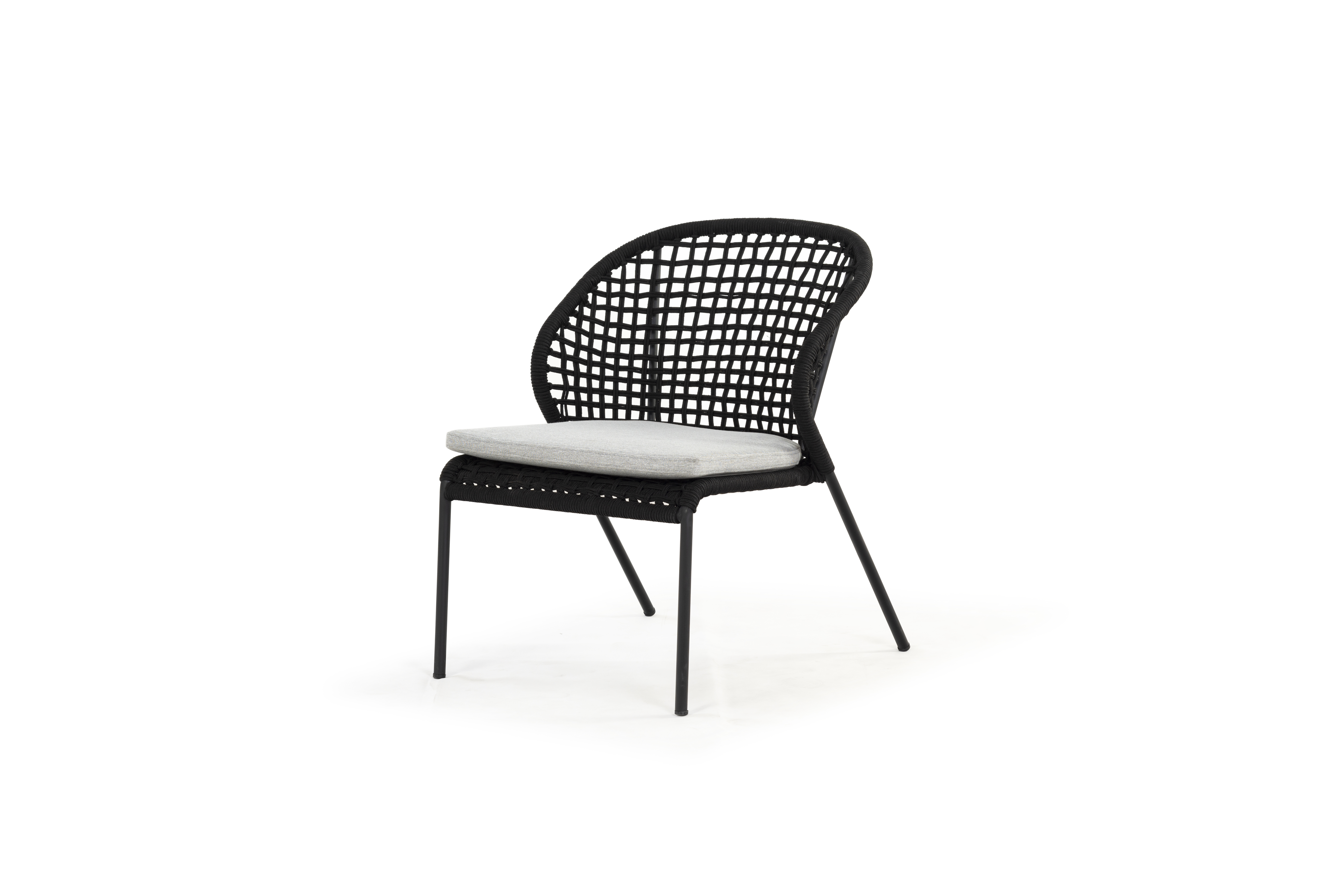 Outdoor Loungestuhl Loop grau schwarz Stahl Stoff