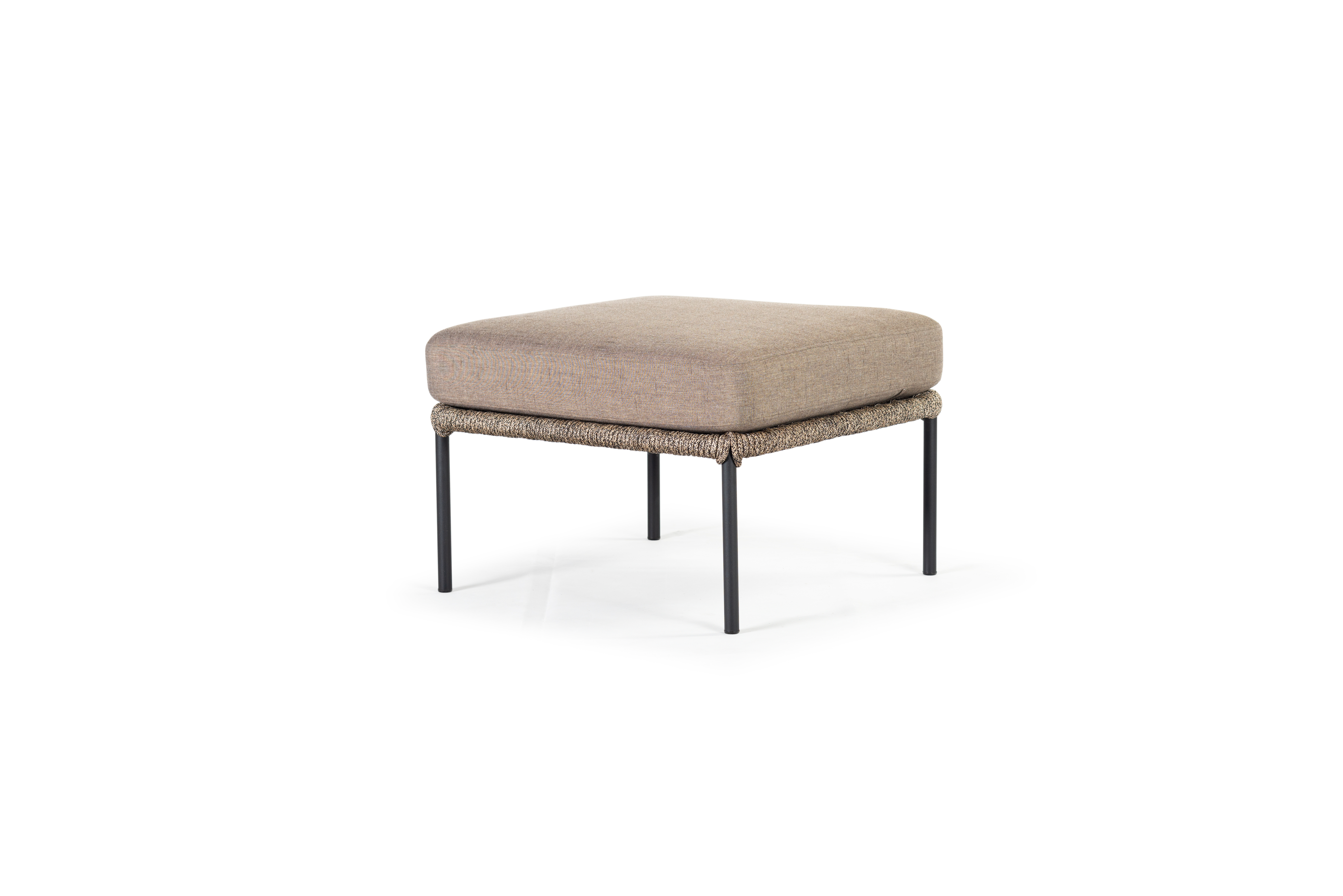 Outdoor Hocker MocoRope braun Stahl Stoff