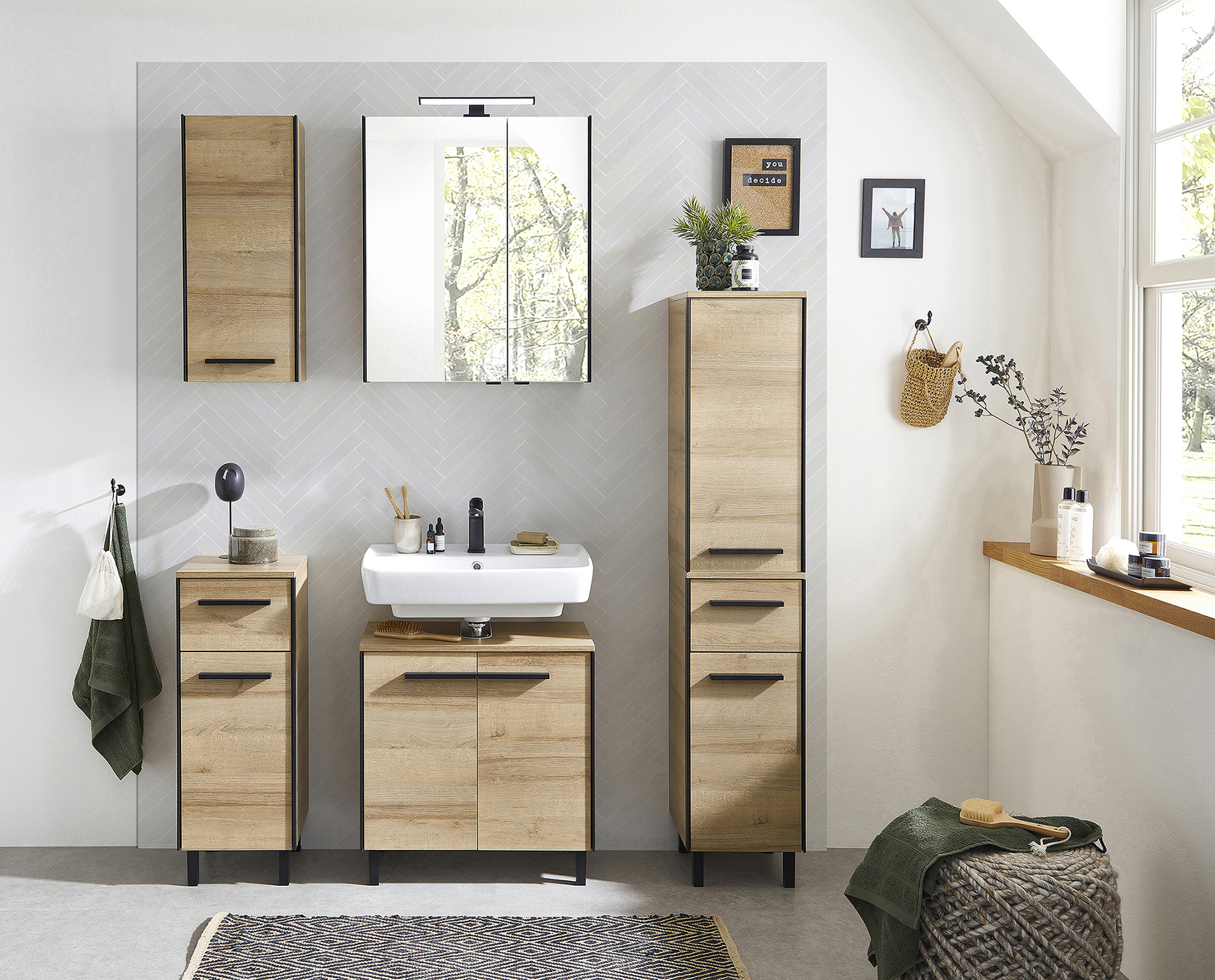 Badkombination Quickset 395 braun Eiche