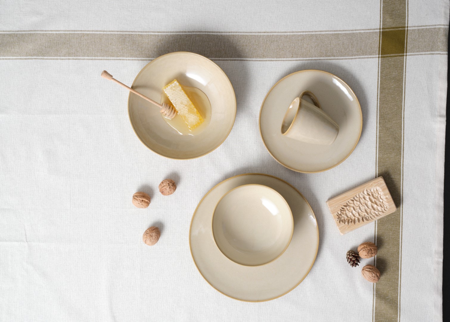 Geschirrset 10tlg Jolie creme Steinzeug