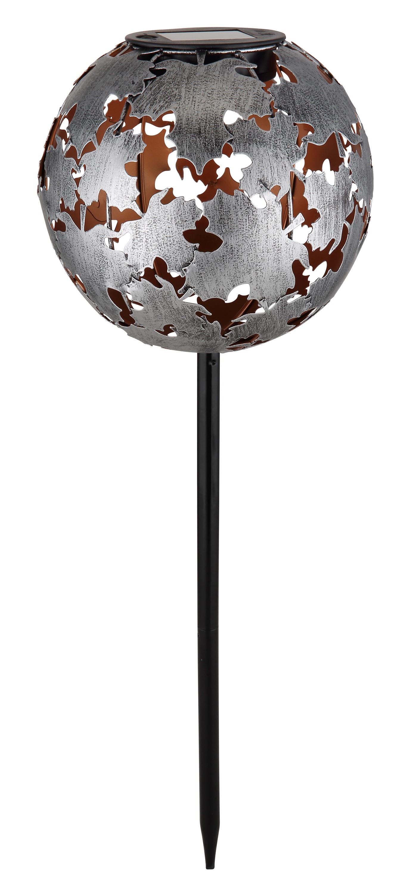 Solarleuchte Metall LED silbergrau
