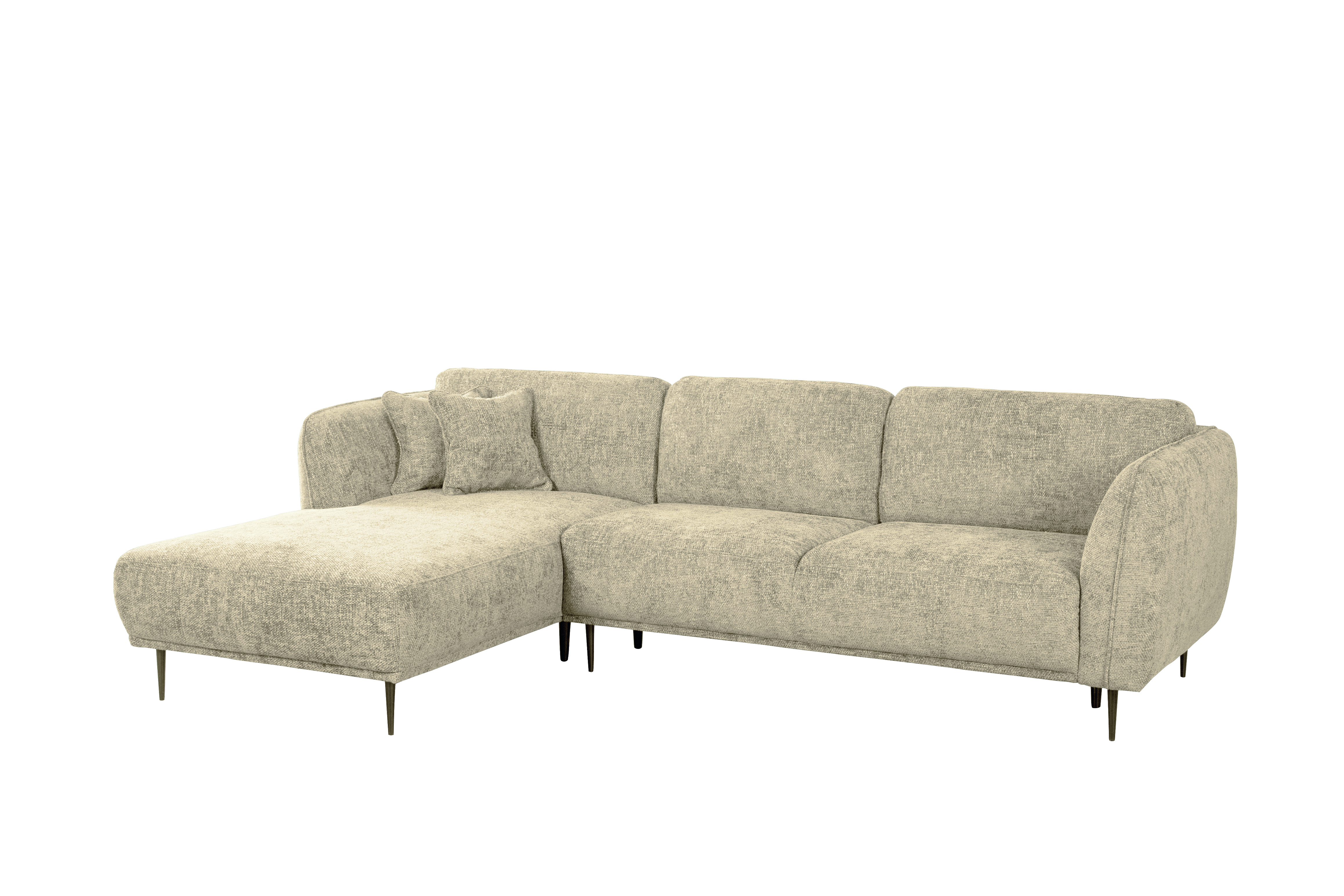 Ecksofa Kelmis beige Stoff