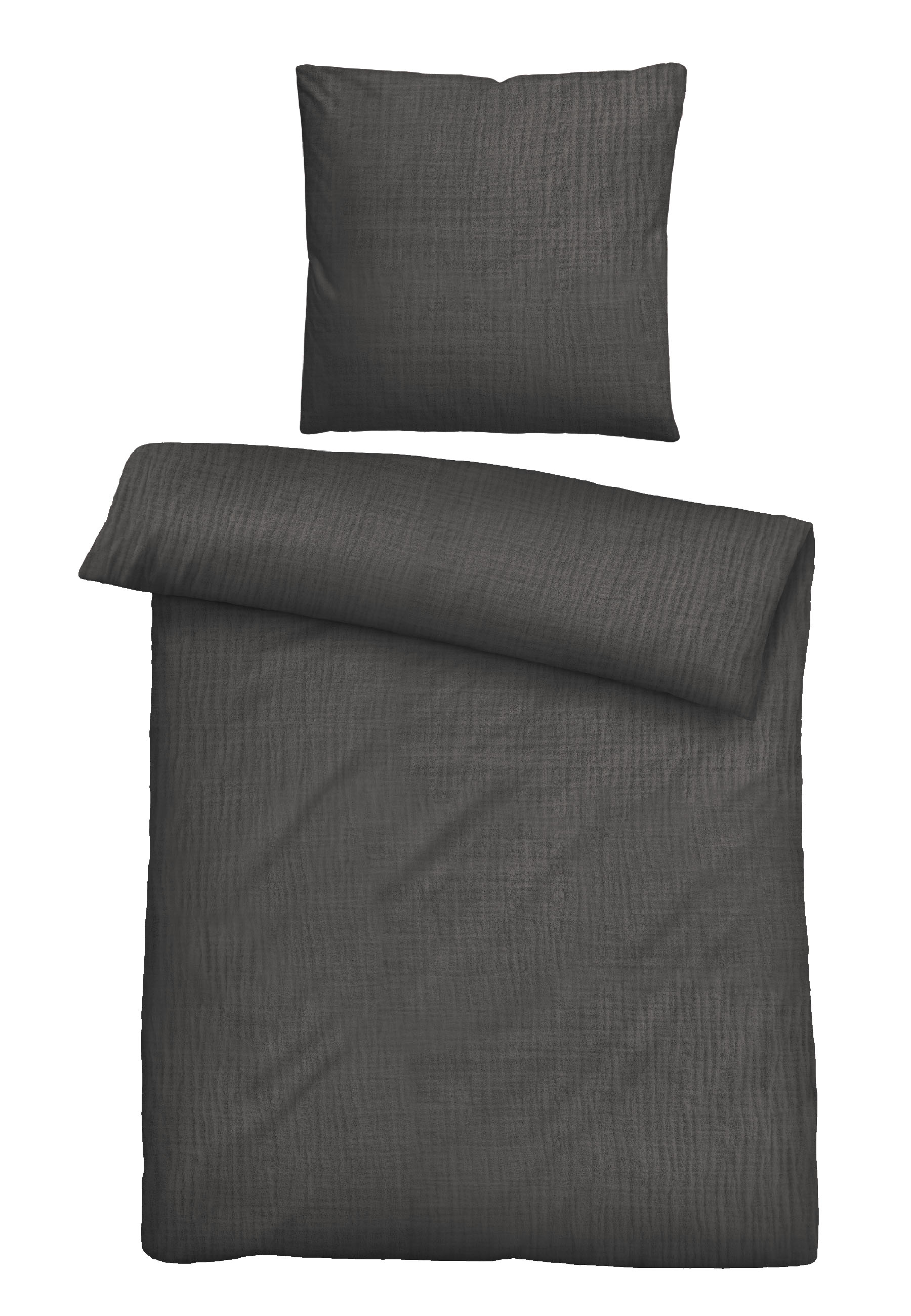 Bettwäsche Musselin grau Textil Titan - Main Image