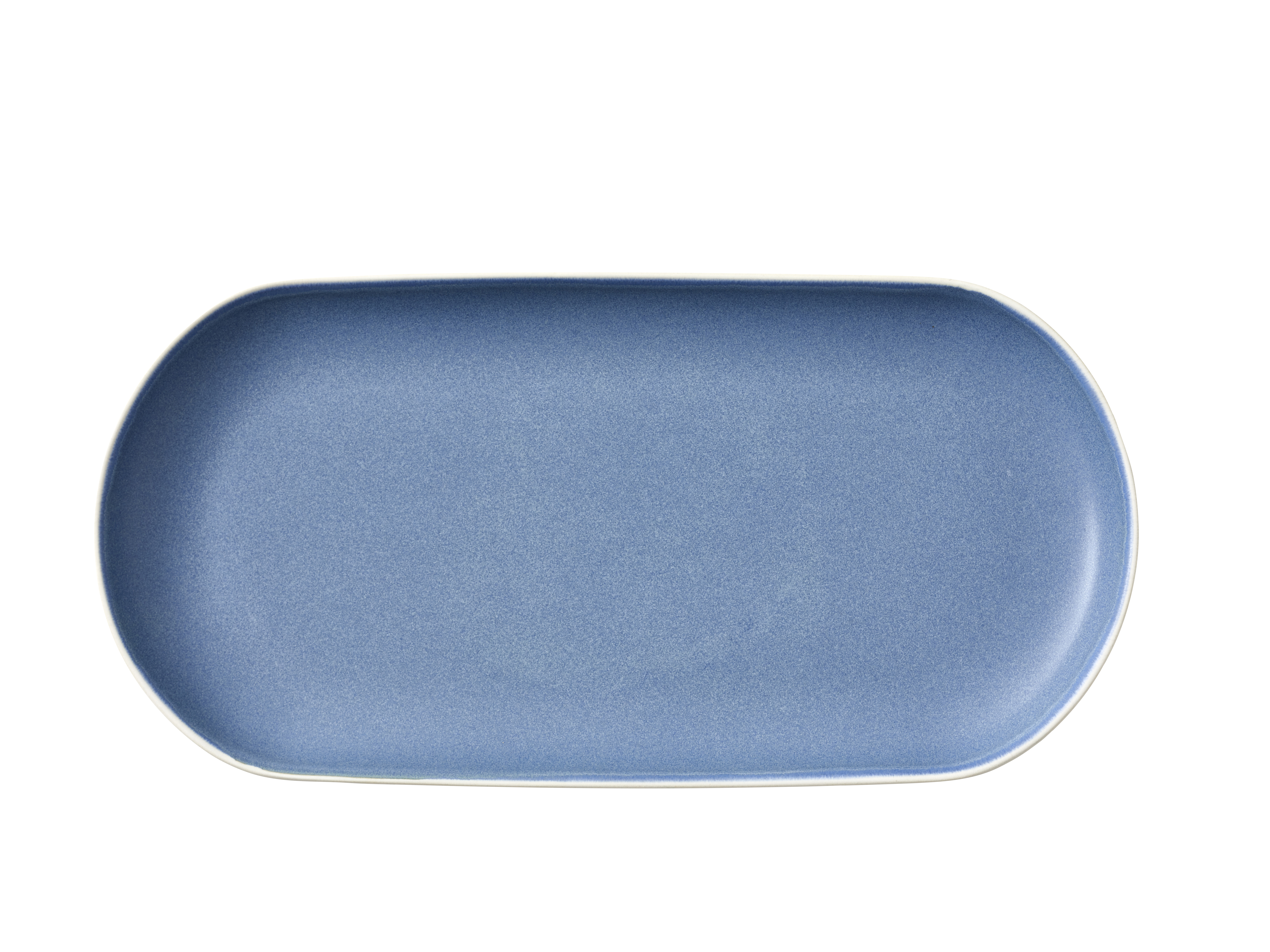 Servierschale North 38x19cm Matte white/Matte river Steinzeug