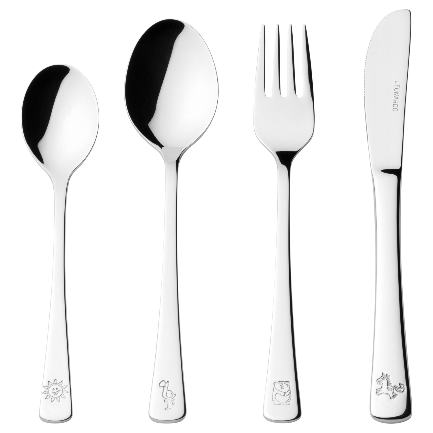 Posate per bambini 4 pezzi Bambini argento acciaio inox 13/10 acciaio inox 18/10