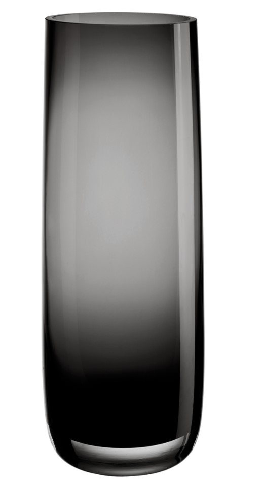 Vase Ajana grau glänzend Glas