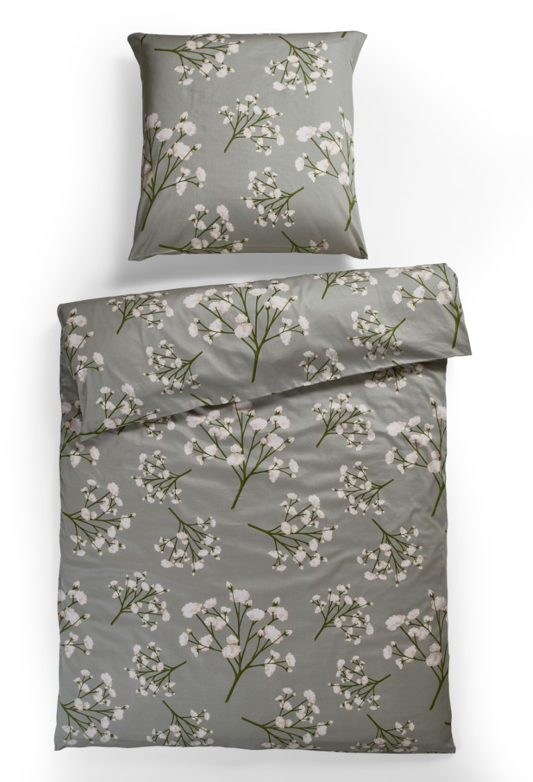 Biancheria da letto Gypsophila in cotone verde salvia