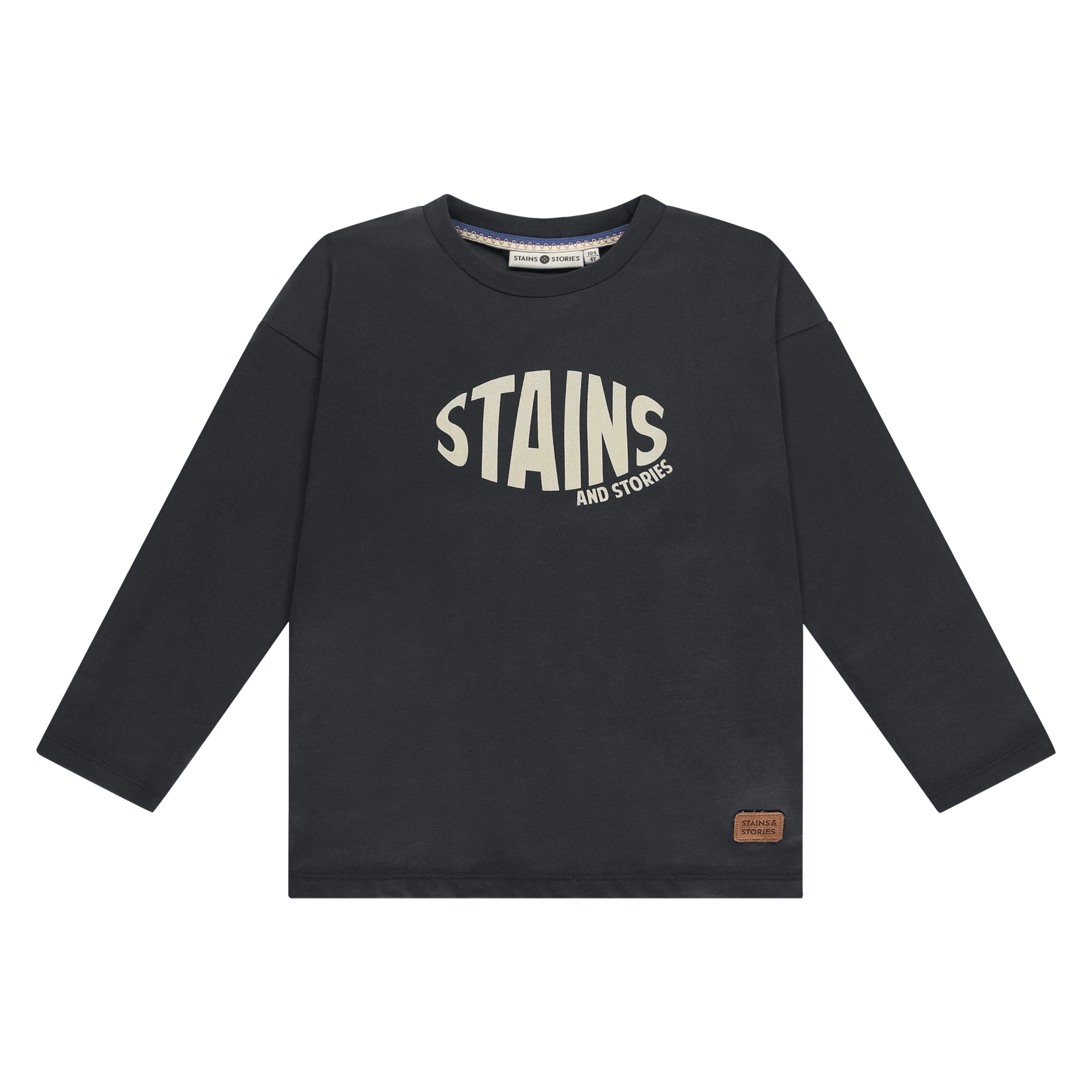 Camicia a maniche lunghe da ragazzo Stains and Stories blu cotone elastan