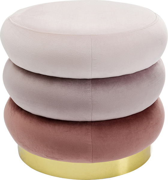 Hocker Sandwich gold rosa Polyester Stahl Holz
