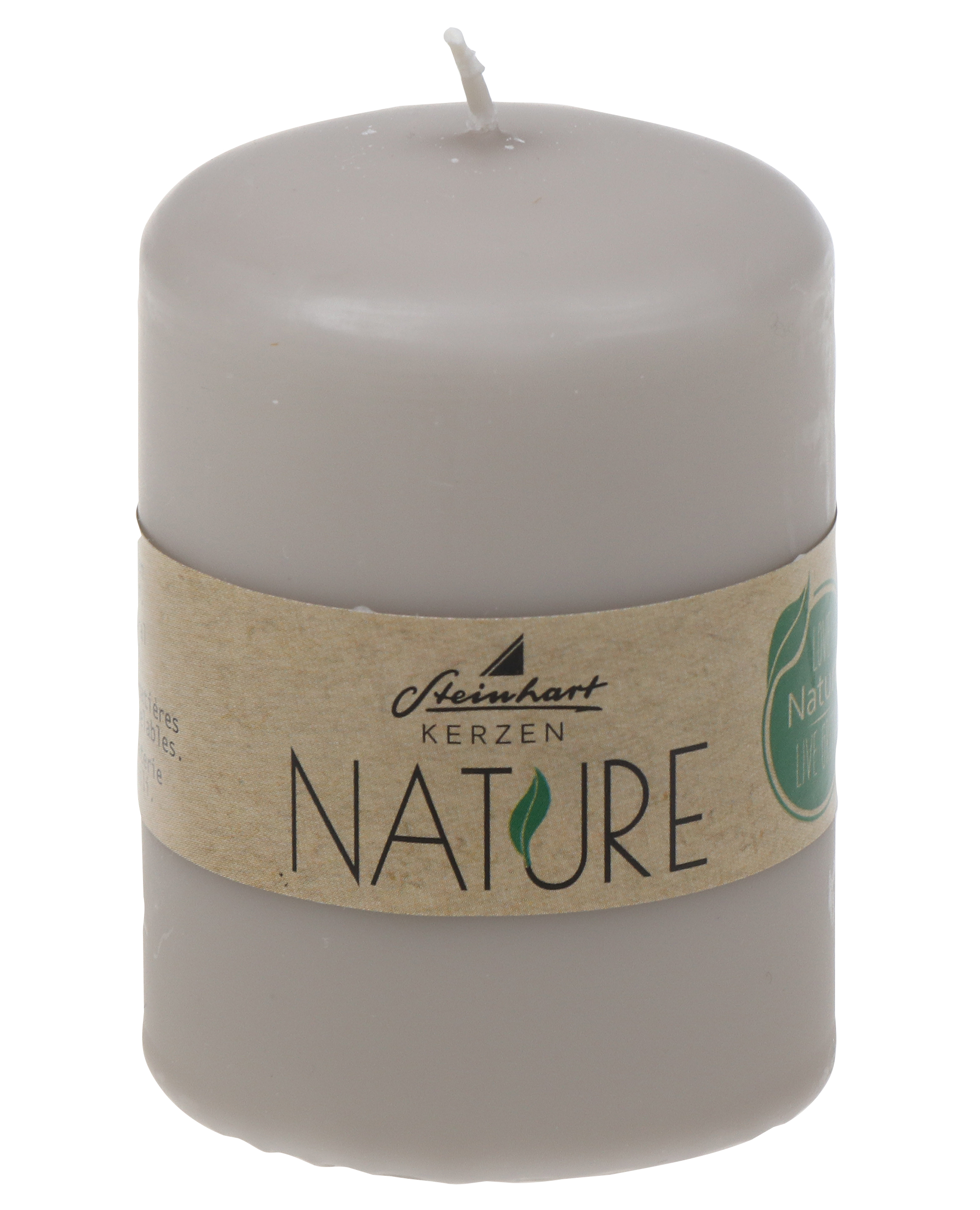 Kerze Nature Grau Wachs