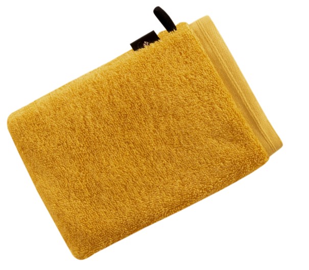 Waschhandschuh Vegan Life gelb Frottee