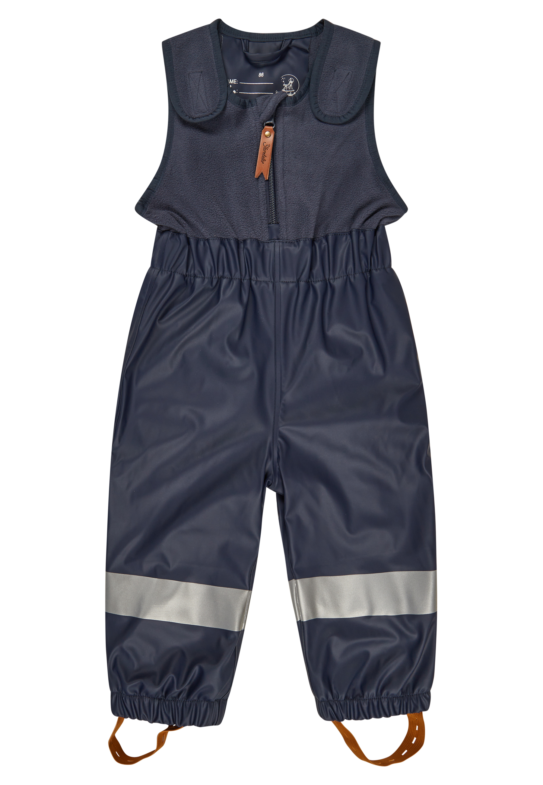 Regenhose gefüttert Uni blau Polyester