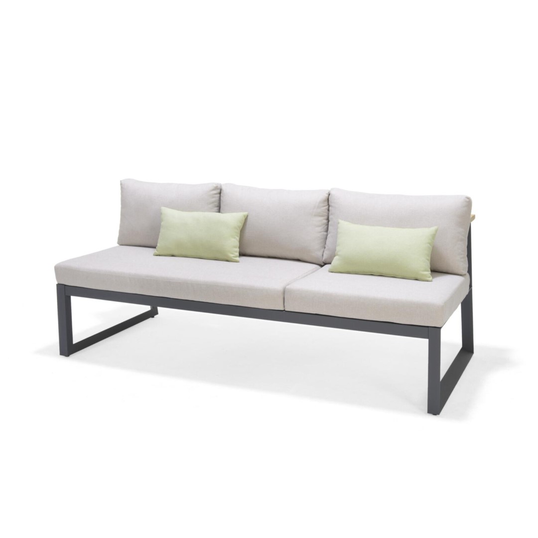 Outdoor Loungebank Palau grau Olefin Aluminium