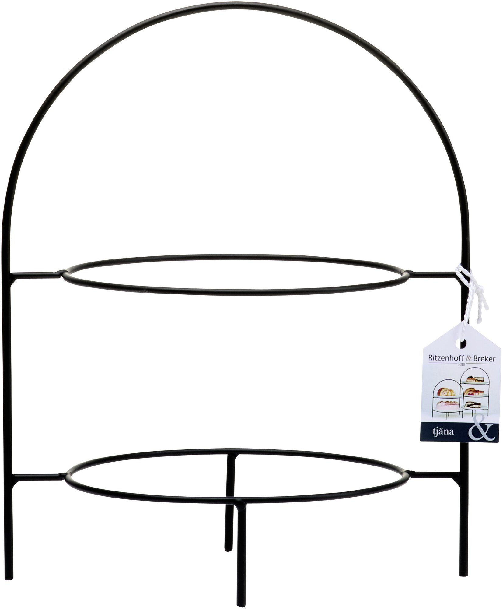 Etagère 2-stufig Tjäna schwarz Metall