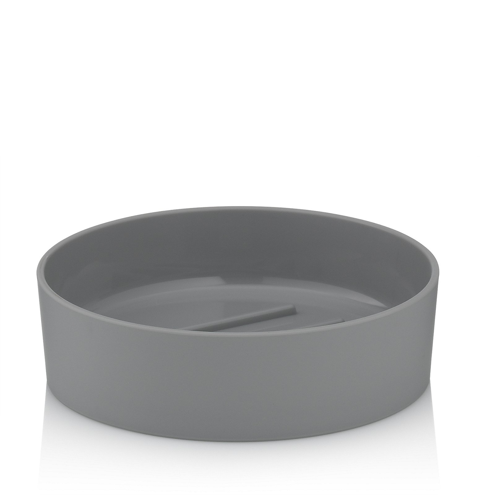 Seifenschale GRAY hellgrau H3/D11cm ABS-Kunststoff