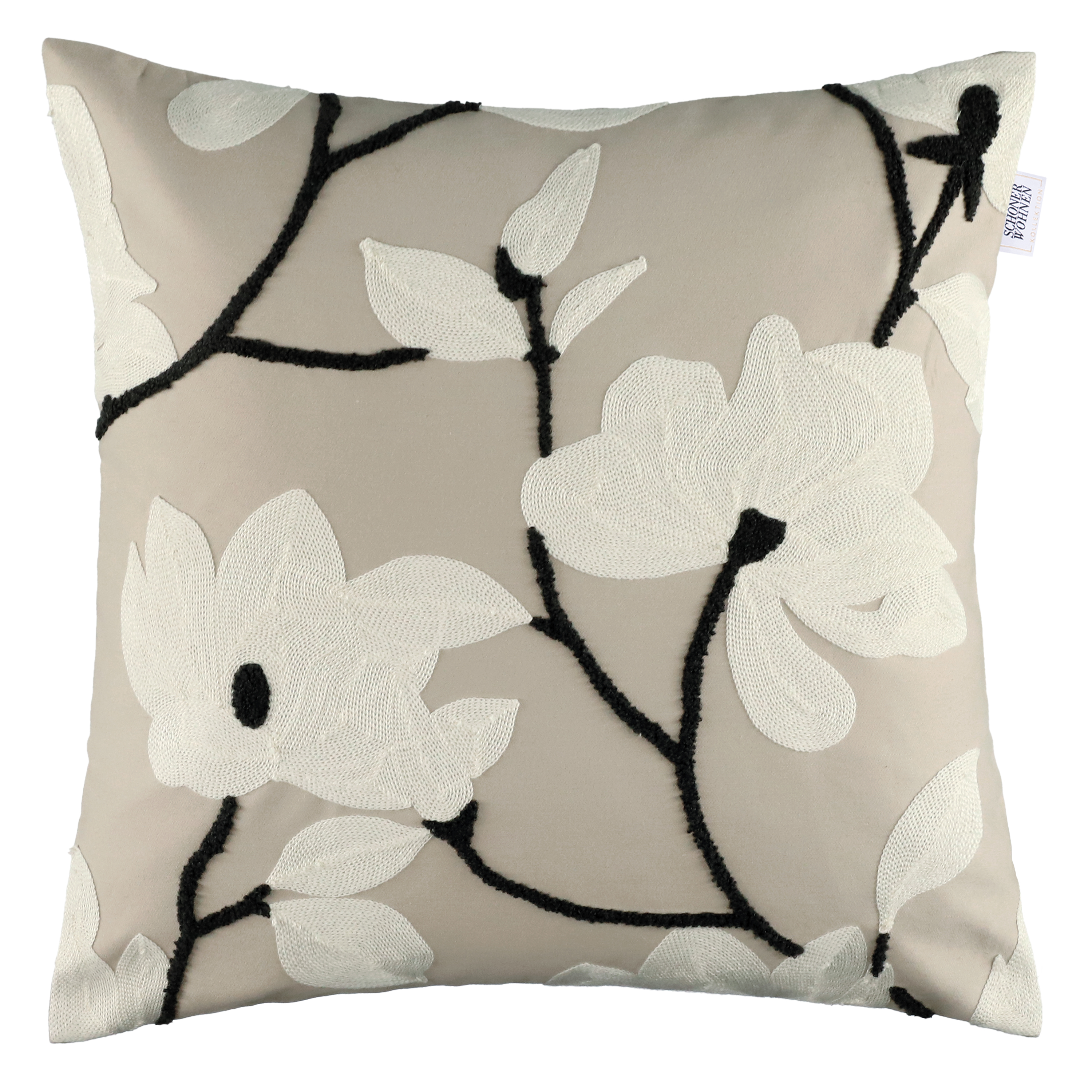 Copricuscino decorativo Fleur beige cotone poliestere