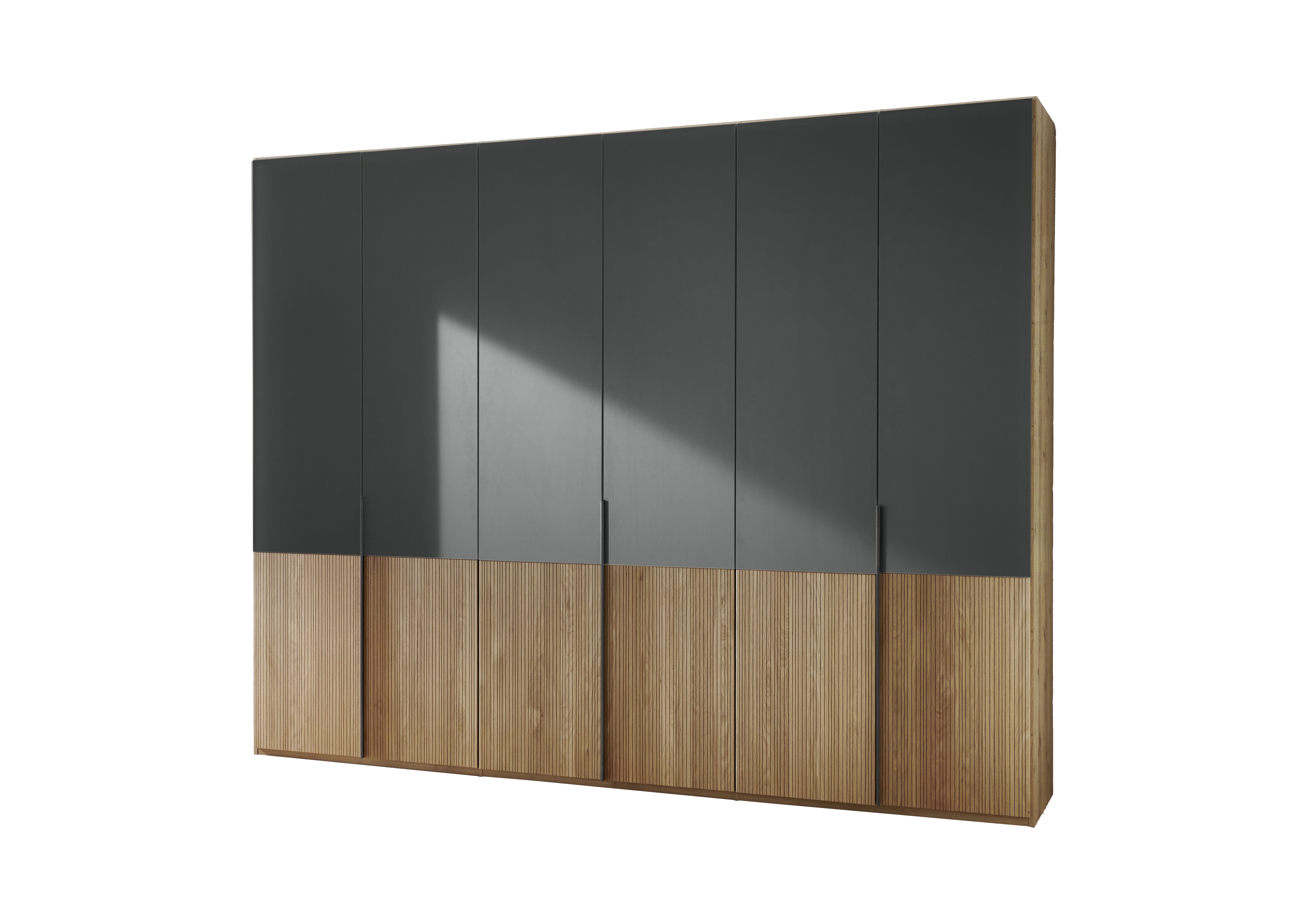 Drehtürenschrank Valetta braun graphit Eiche