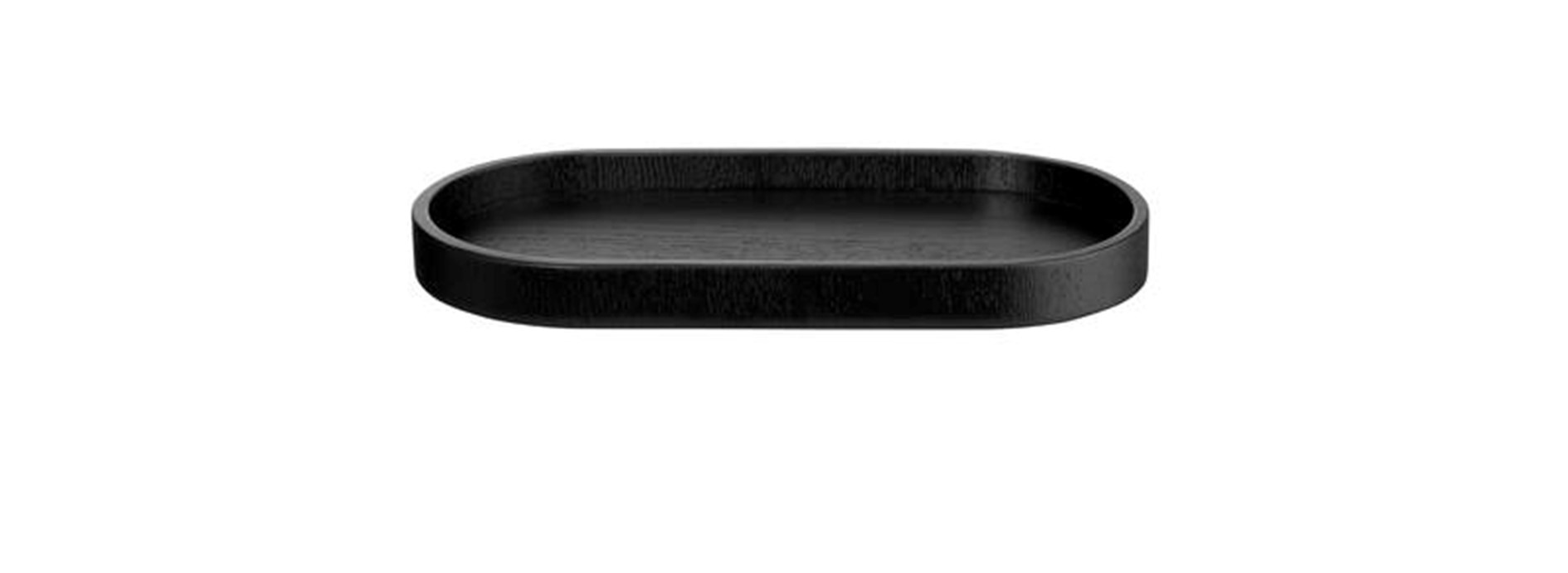 Holztablett oval Wood schwarz matt Natur