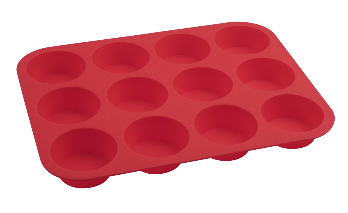 Silikon-Muffinform, 12er Flexxibel Love rot Silikon