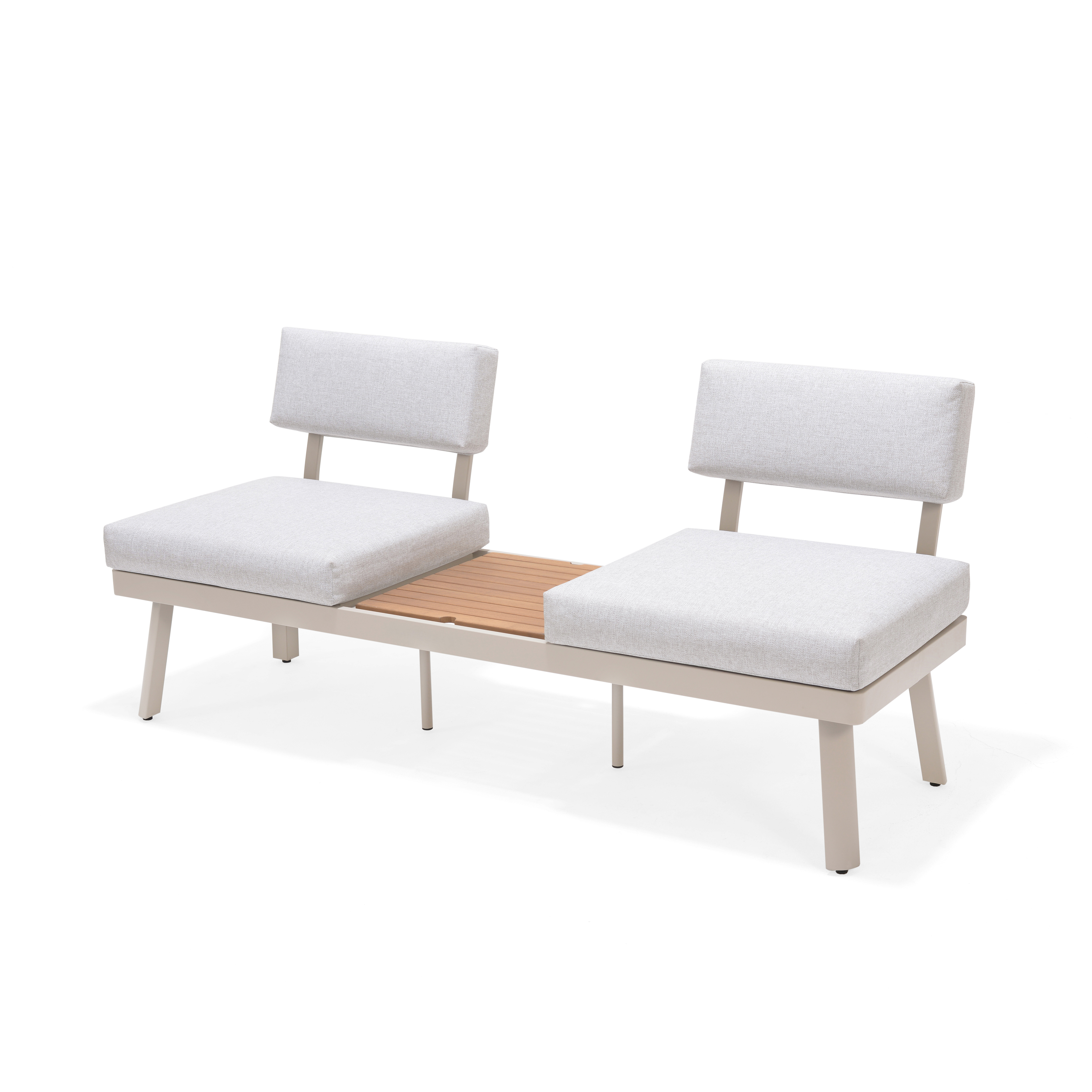 Outdoor Loungebank Brooklyn Stoff Aluminium Holz