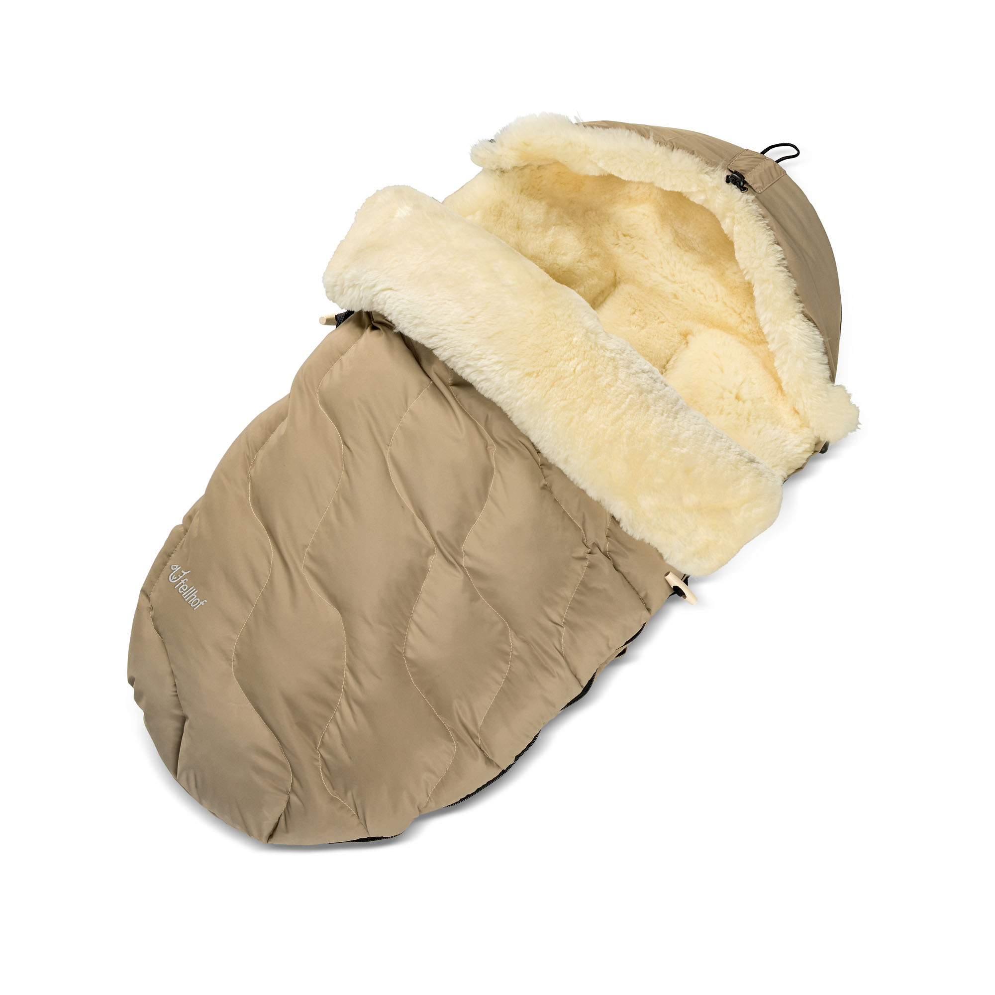Sacco di pelliccia per carrozzina Winterberg beige poliestere merino agnello