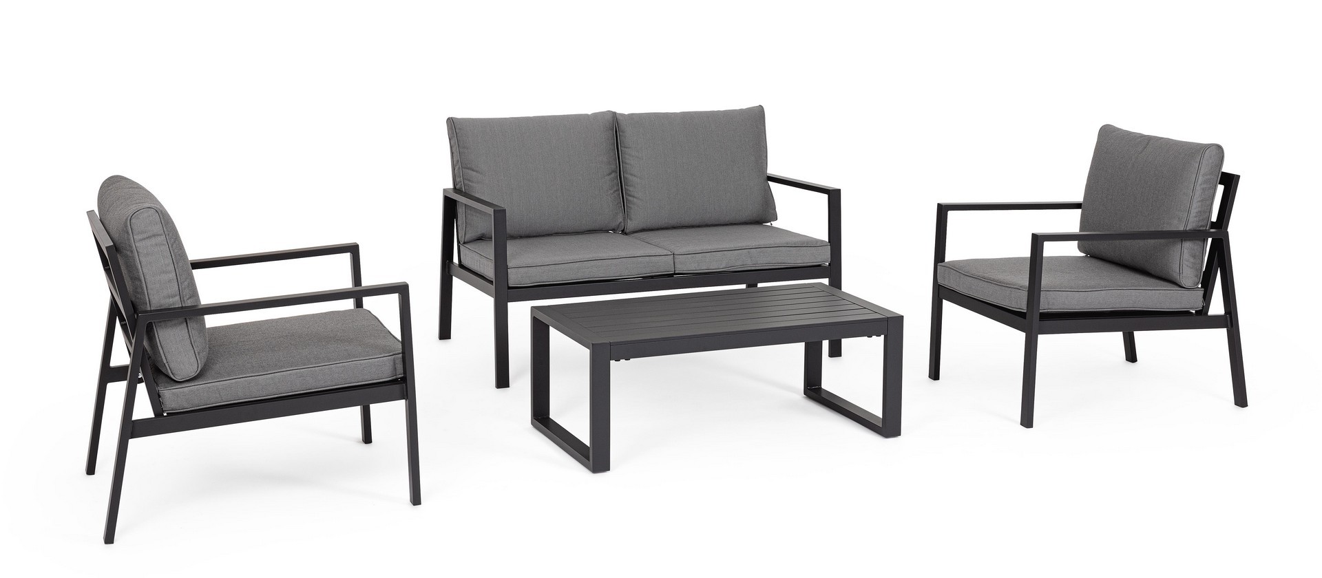 Outdoor Sitzlounge Set Hilde anthrazit Aluminium Textilene