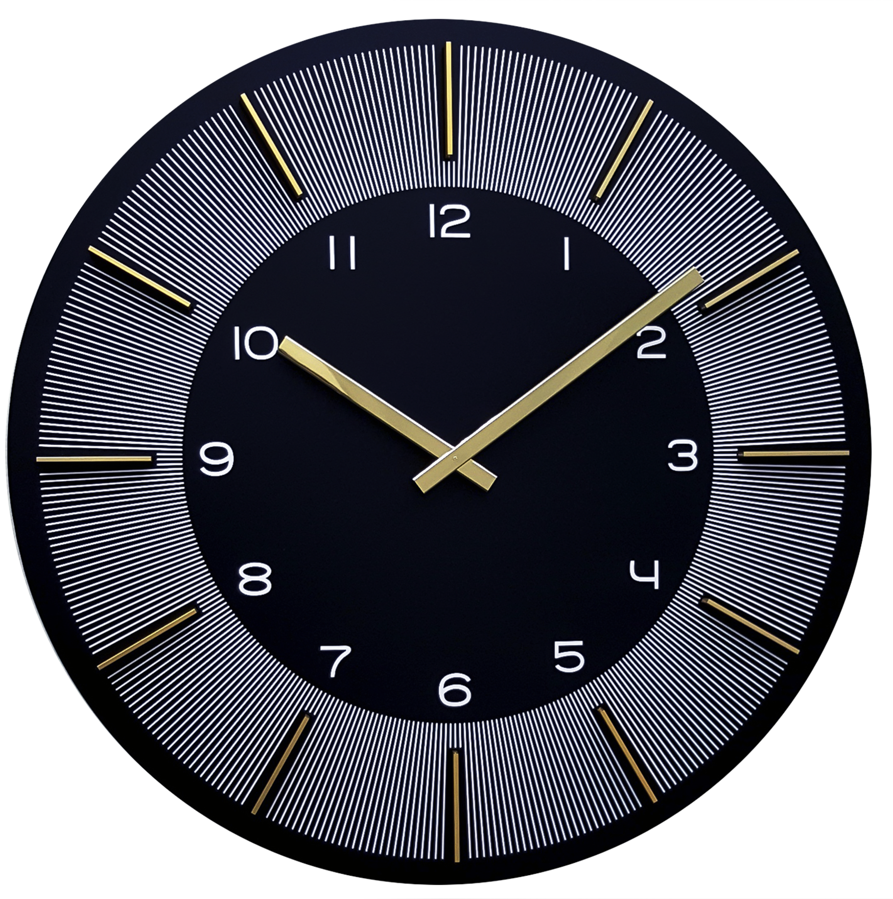 Wanduhr Gilbert schwarz gold Holz