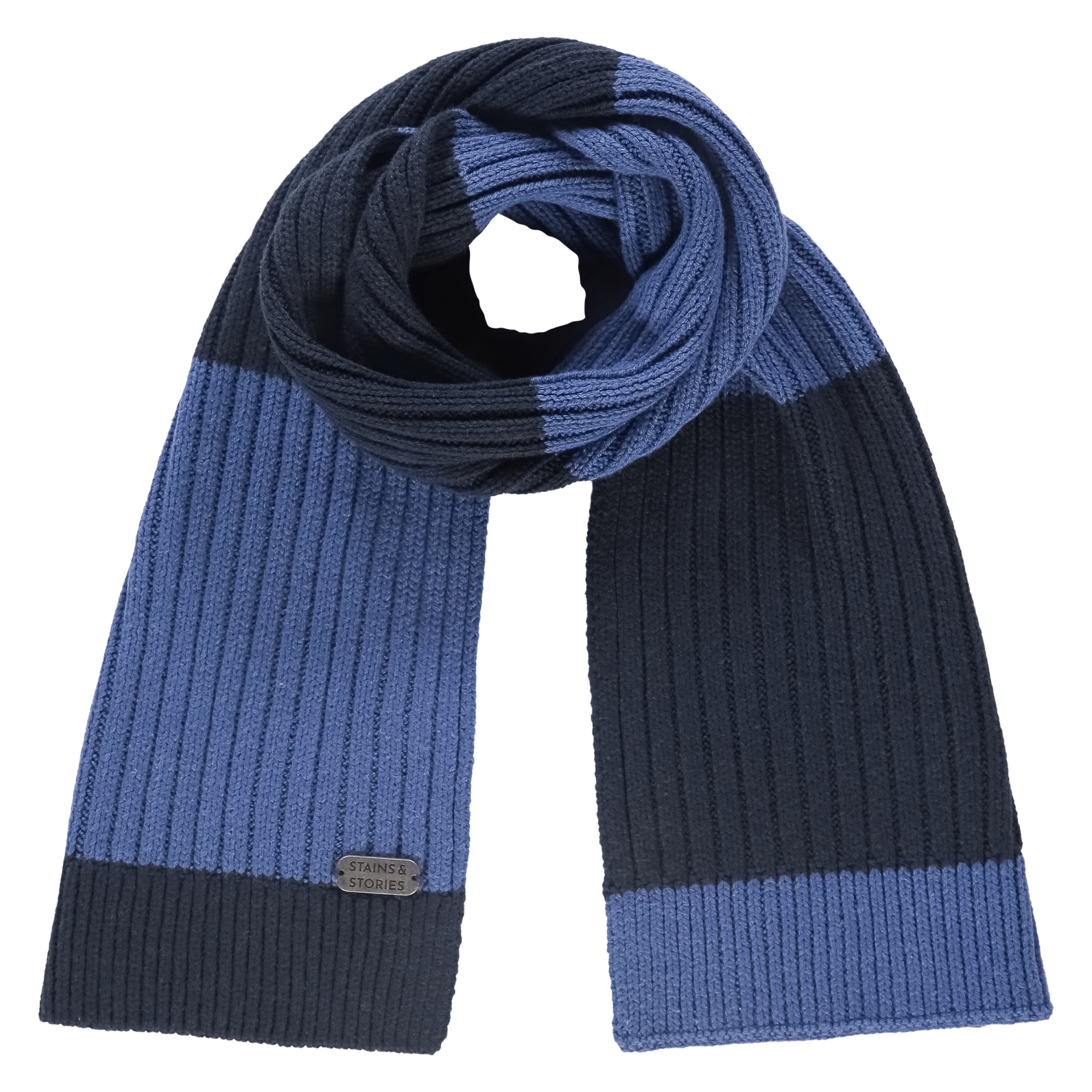 Schal Boys Stains and Stories blau Baumwolle Acryl