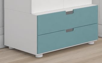 Kommode Manis-h petrol weiß Holz
