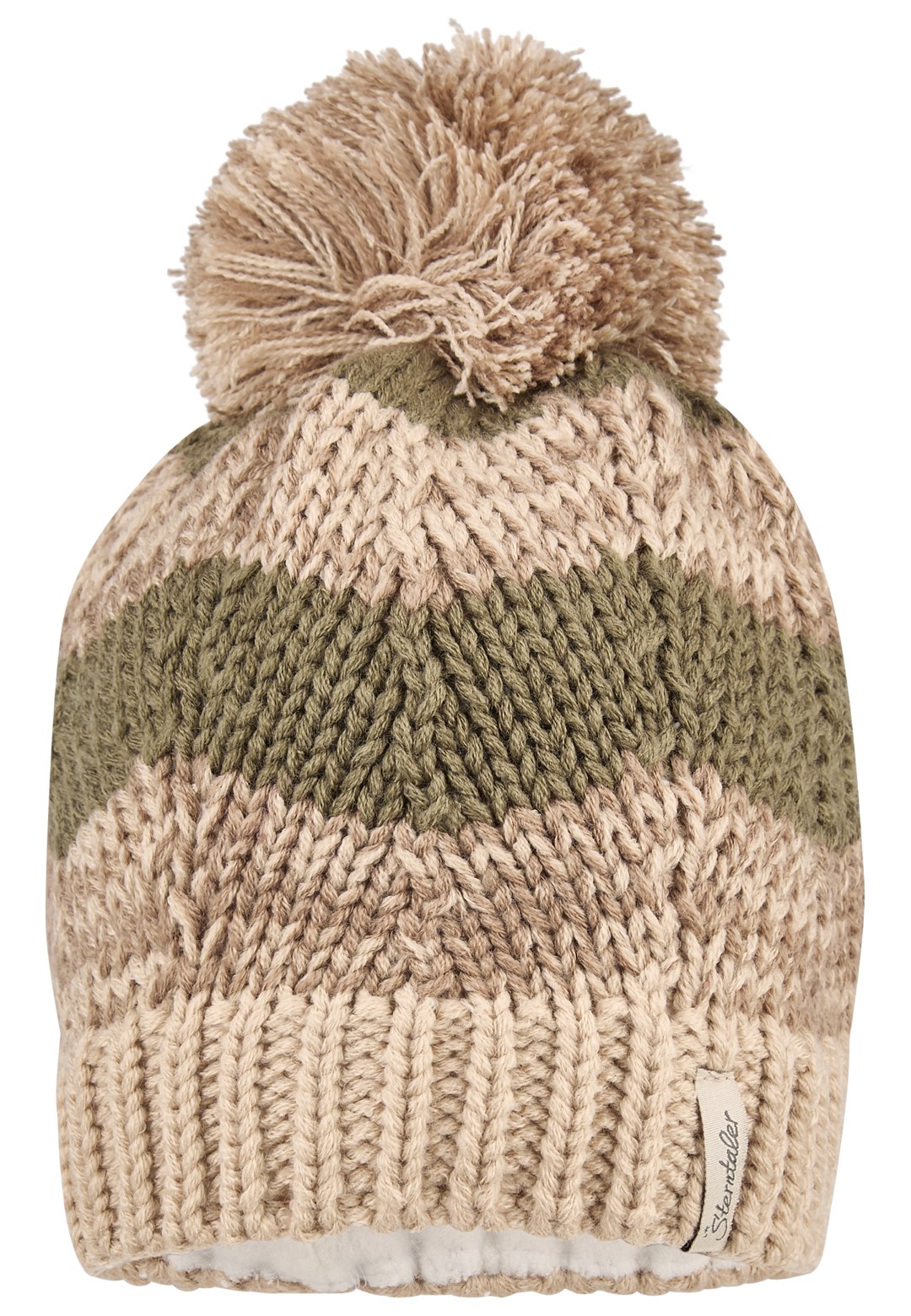 Berretto da bambino con pompon marrone