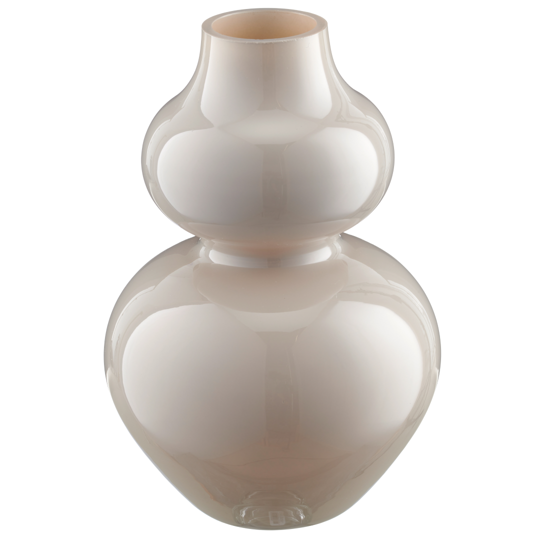 Vaso in vetro a bolle d'aria beige