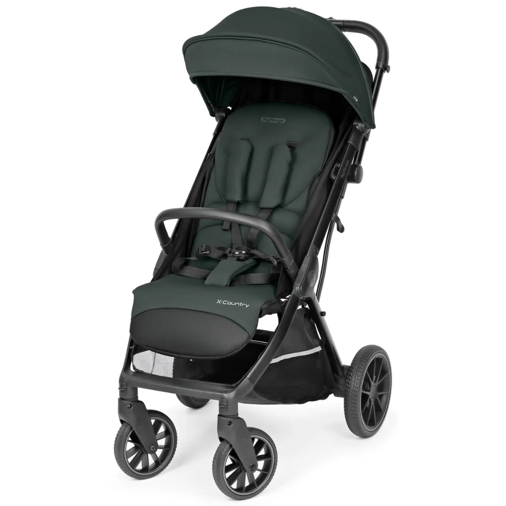 Passeggino X-Country verde poliestere alluminio plastica gomma